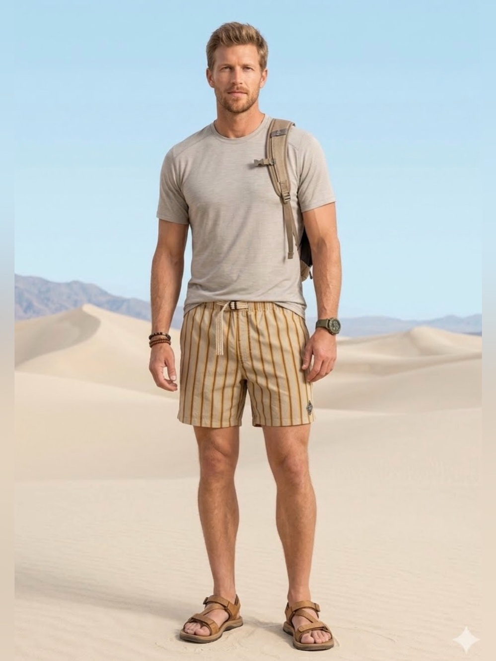 Men's Prana Shorts size Large Indio Heritage Shorts Yarrow Striped 5’ inseam NWT - Picture 3 of 16